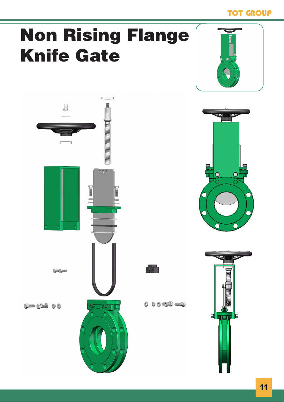 Non-Rising Flange Knife Gate catalog drawing